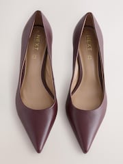 Burgundy Red Extra Wide Fit Forever Comfort® Leather Mid Court Shoes - Image 10 of 10