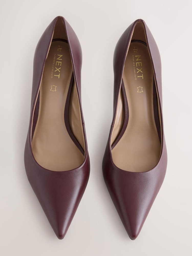 Burgundy Red Extra Wide Fit Forever Comfort® Leather Mid Court Shoes - Image 10 of 10 Burgundy Red Extra Wide Fit Forever Comfort® Leather Mid Court Shoes - Image 10 of 10
