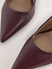 Burgundy Red Extra Wide Fit Forever Comfort® Leather Mid Court Shoes - Image 9 of 10