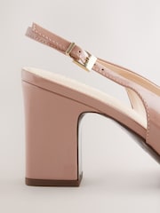 Nude Extra Wide Fit Forever Comfort® Hardware Slingback Block Heels - Image 5 of 7