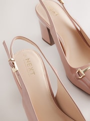 Nude Extra Wide Fit Forever Comfort® Hardware Slingback Block Heels - Image 7 of 7