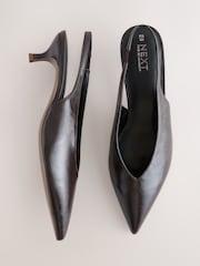 Chocolate Brown Extra Wide Fit Forever Comfort® Point Toe Low Slingback Kitten Heels - Image 3 of 6