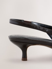 Chocolate Brown Extra Wide Fit Forever Comfort® Point Toe Low Slingback Kitten Heels - Image 5 of 6