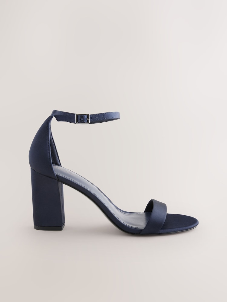 Navy Extra Wide Fit Forever Comfort® Block Heel Sandals - Image 1 of 5