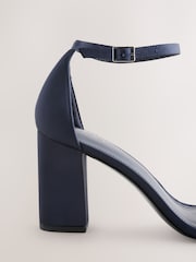 Navy Extra Wide Fit Forever Comfort® Block Heel Sandals - Image 3 of 5