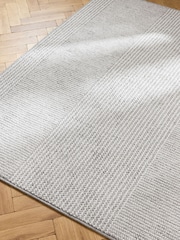 Grey Albie Texture Stripe Rug - Image 3 of 5