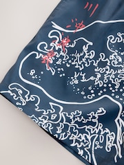 Blue Hokusai License Printed Swim Shorts - Image 3 of 4