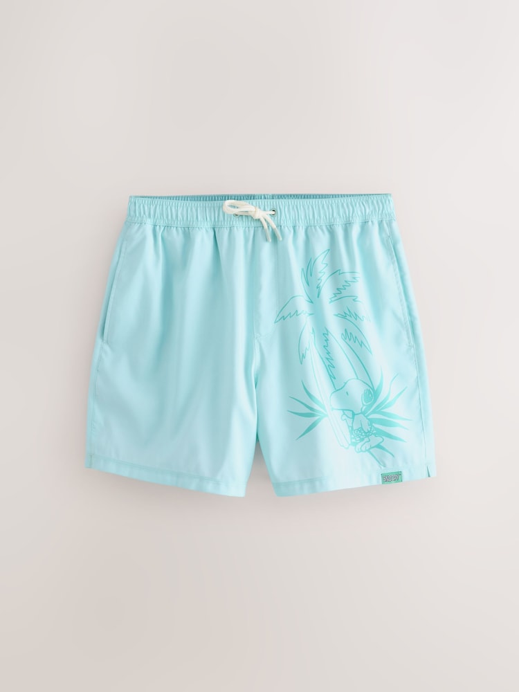 Green Snoopy License Printed Swim Shorts - Image 1 of 4