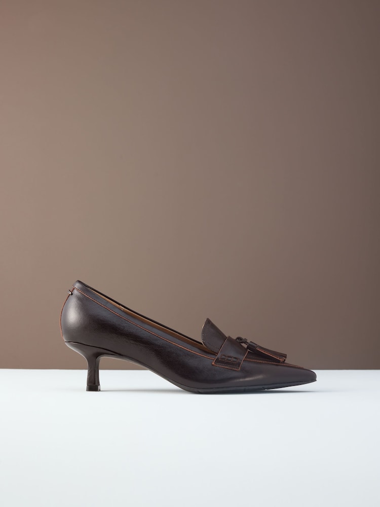 Marrón chocolate - Forever Comfort® Premium Leather With Motionflex Point Toe Tassel Heels Loafers - Imagen 1 de 10 Marrón chocolate - Forever Comfort® Premium Leather With Motionflex Point Toe Tassel Heels Loafers - Imagen 1 de 10