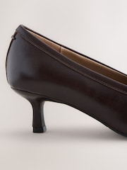 Choc Brown Forever Comfort® Premium Leather With Motionflex Point Toe Tassel Heels Loafers - Image 3 of 5
