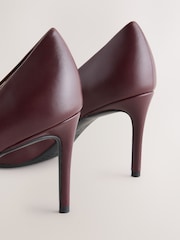 Burgundy Red Standard/Wide Fit Leather Mid Court Shoes - Image 11 of 11