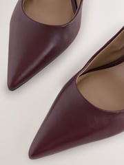 Berry Red Standard/Wide Fit Forever Comfort® Leather Mid Court Shoes - Image 9 of 10