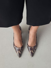 Snake Forever Comfort® Leather Block Court Heels - Image 1 of 9