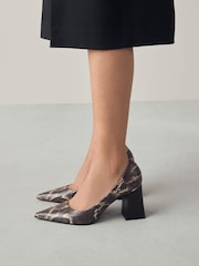 Snake Forever Comfort® Leather Block Court Heels - Image 2 of 9