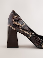 Snake Forever Comfort® Leather Block Court Heels - Image 7 of 9