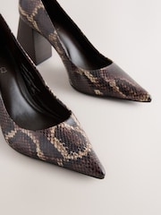 Snake Forever Comfort® Leather Block Court Heels - Image 8 of 9