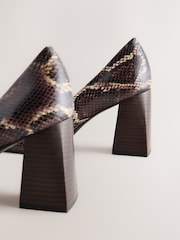 Snake Forever Comfort® Leather Block Court Heels - Image 9 of 9
