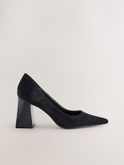 Black Forever Comfort® Leather Block Court Heels - Image 1 of 5