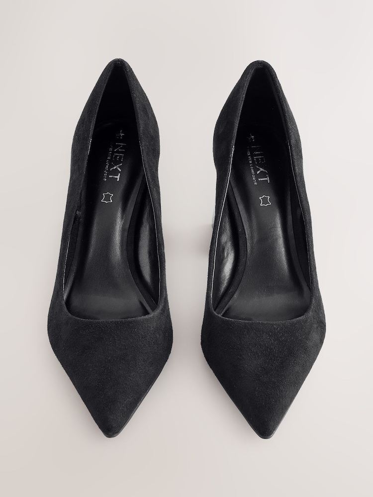 Black Forever Comfort® Leather Block Court Heels - Image 2 of 5