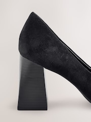 Black Forever Comfort® Leather Block Court Heels - Image 3 of 5