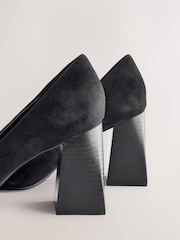 Black Forever Comfort® Leather Block Court Heels - Image 5 of 5