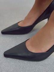 Black Forever Comfort® Leather Pointed Toe Heeled Court Shoes - Image 10 of 10