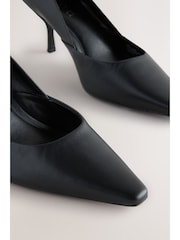 Black Forever Comfort® Leather Pointed Toe Heeled Court Shoes - Image 4 of 10