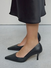 Black Forever Comfort® Leather Pointed Toe Heeled Court Shoes - Image 8 of 10