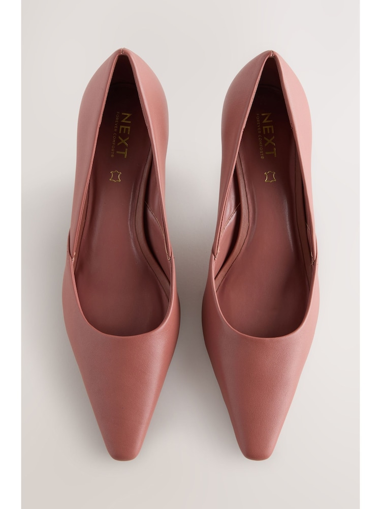 Rose Pink Forever Comfort® Leather Pointed Toe Heeled Court Shoes - Image 2 of 9