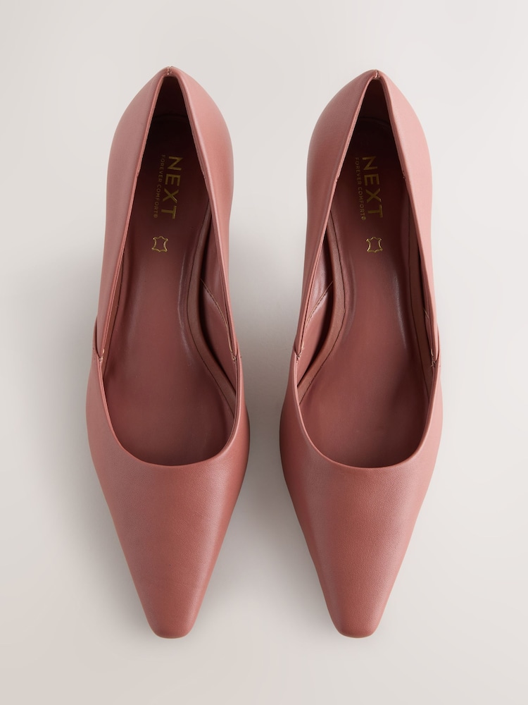 rose pink dress shoes Womens Next Rose Pink Forever Comfort Leather Pointed Toe Heeled Court Shoes US 9 (UK 7)