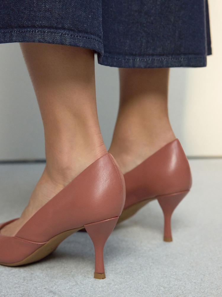 Rose Pink Forever Comfort® Leather Pointed Toe Heeled Court Shoes - Image 9 of 9