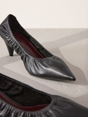 Black Signature Premium Scrunched Pointed Court Heels - Image 3 of 5