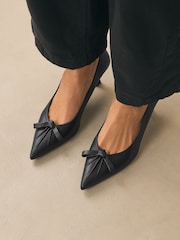 Black Forever Comfort® Bow Court Heels - Image 2 of 9