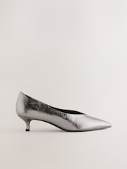 Pewter Standard/Wide Fit Forever Comfort® Point Toe Low Kitten Heels - Image 1 of 5