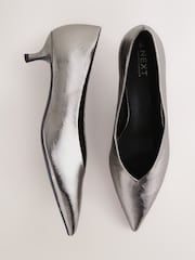 Pewter Standard/Wide Fit Forever Comfort® Point Toe Low Kitten Heels - Image 2 of 5
