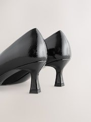 Black Patent Forever Comfort® Chain Trim Pointed Court Heels - Image 7 of 10