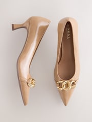 Camel Forever Comfort® Chain Trim Pointed Court Heels - Image 1 of 11