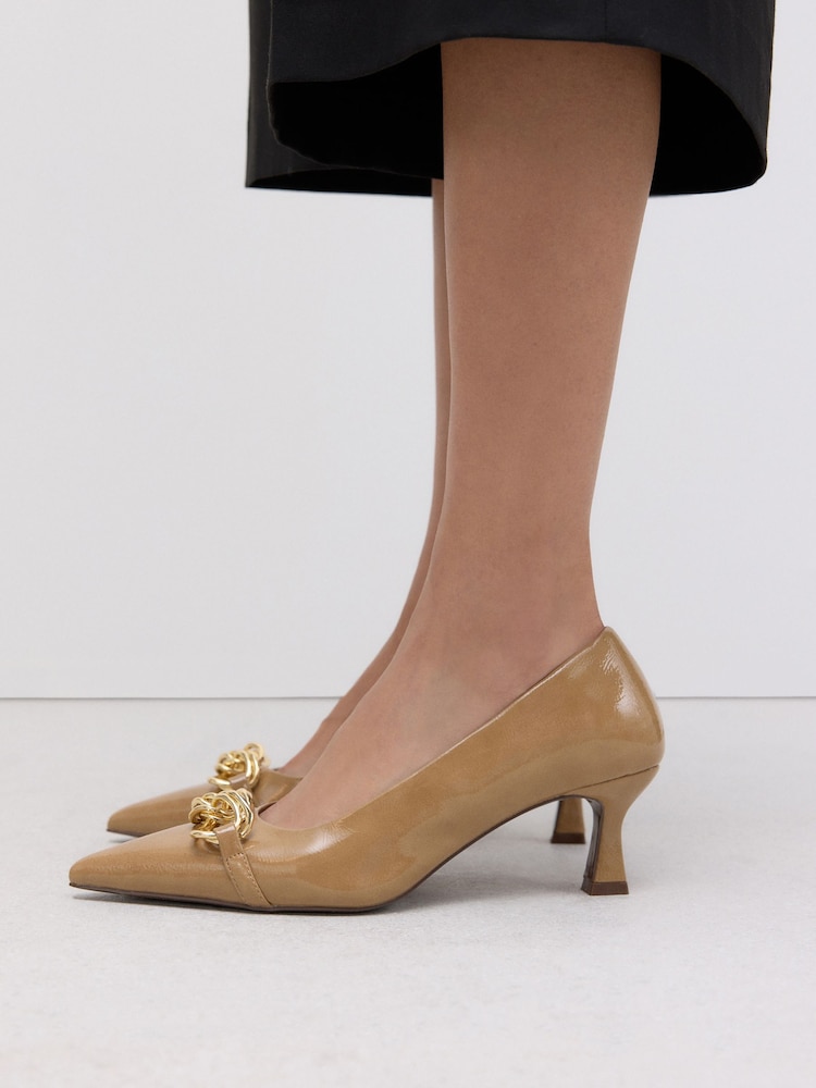 Camel Forever Comfort® Chain Trim Pointed Court Heels - Image 2 of 11
