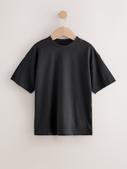 Black Relaxed Fit Short Sleeve 100% Cotton T-Shirt (3-17yrs) - Image 1 of 4