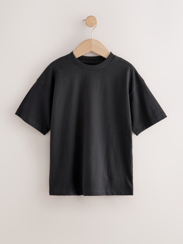Black Relaxed Fit Short Sleeve 100% Cotton T-Shirt (3-17yrs) - Image 1 of 4