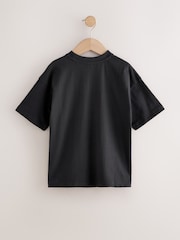 Black Relaxed Fit Short Sleeve 100% Cotton T-Shirt (3-17yrs) - Image 2 of 4
