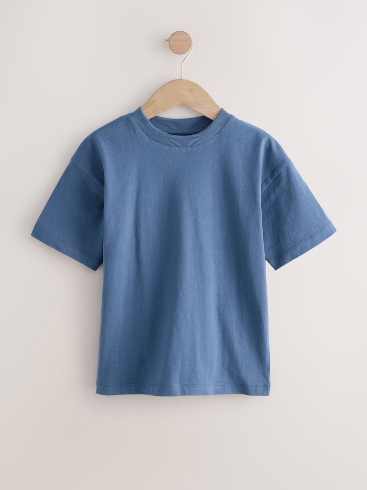 Mid Blue Relaxed Fit Short Sleeve 100% Cotton T-Shirt (3-17yrs) - Image 1 of 4