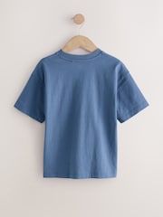 Mid Blue Relaxed Fit Short Sleeve 100% Cotton T-Shirt (3-17yrs) - Image 2 of 4