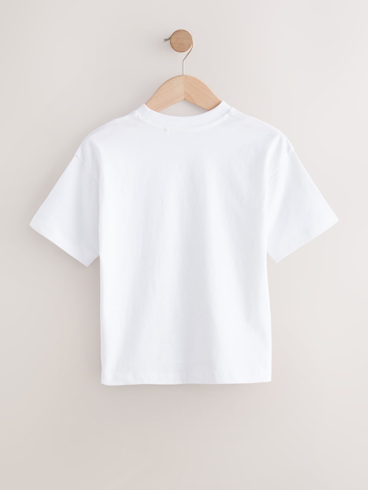 White Relaxed Fit Short Sleeve 100% Cotton T-Shirt (3-17yrs) - Image 2 of 4