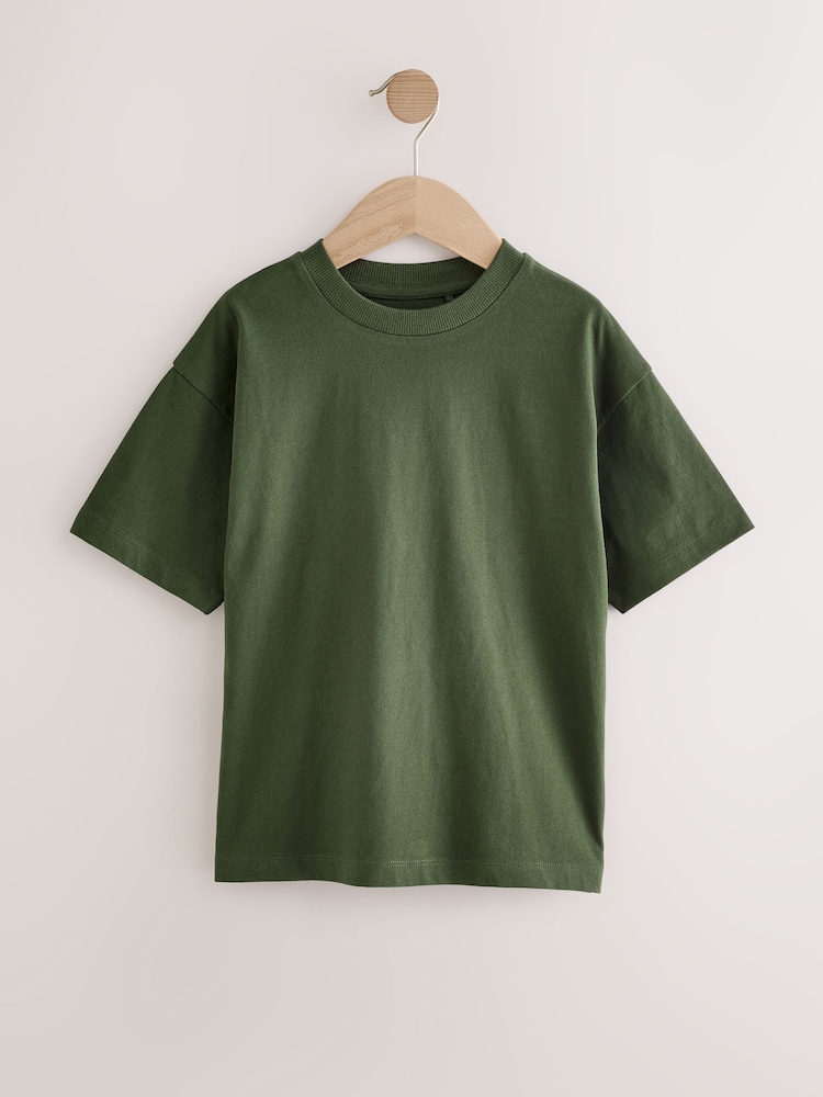 Khaki Green Relaxed Fit Short Sleeve 100% Cotton T-Shirt (3-17yrs) - Image 1 of 4