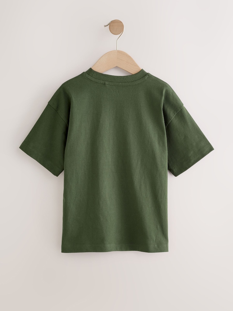 Khaki Green Relaxed Fit Short Sleeve 100% Cotton T-Shirt (3-17yrs) - Image 2 of 4