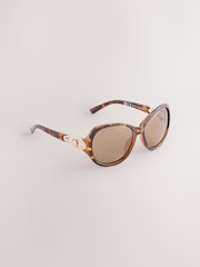 Carapaça de tartaruga marrom - Wrap Around Sunglasses - Imagem 1 de 4