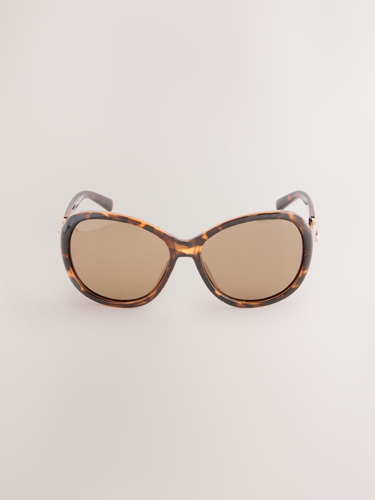 Tortoiseshell Brown Wrap Around Sunglasses - Image 2 of 4 Tortoiseshell Brown Wrap Around Sunglasses - Image 2 of 4