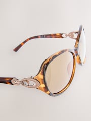 Carapaça de tartaruga marrom - Wrap Around Sunglasses - Imagem 3 de 4