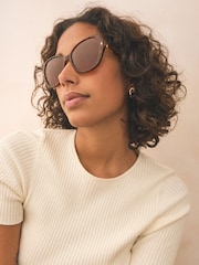 Tortoiseshell Brown Large Sunglasses - Image 1 of 5